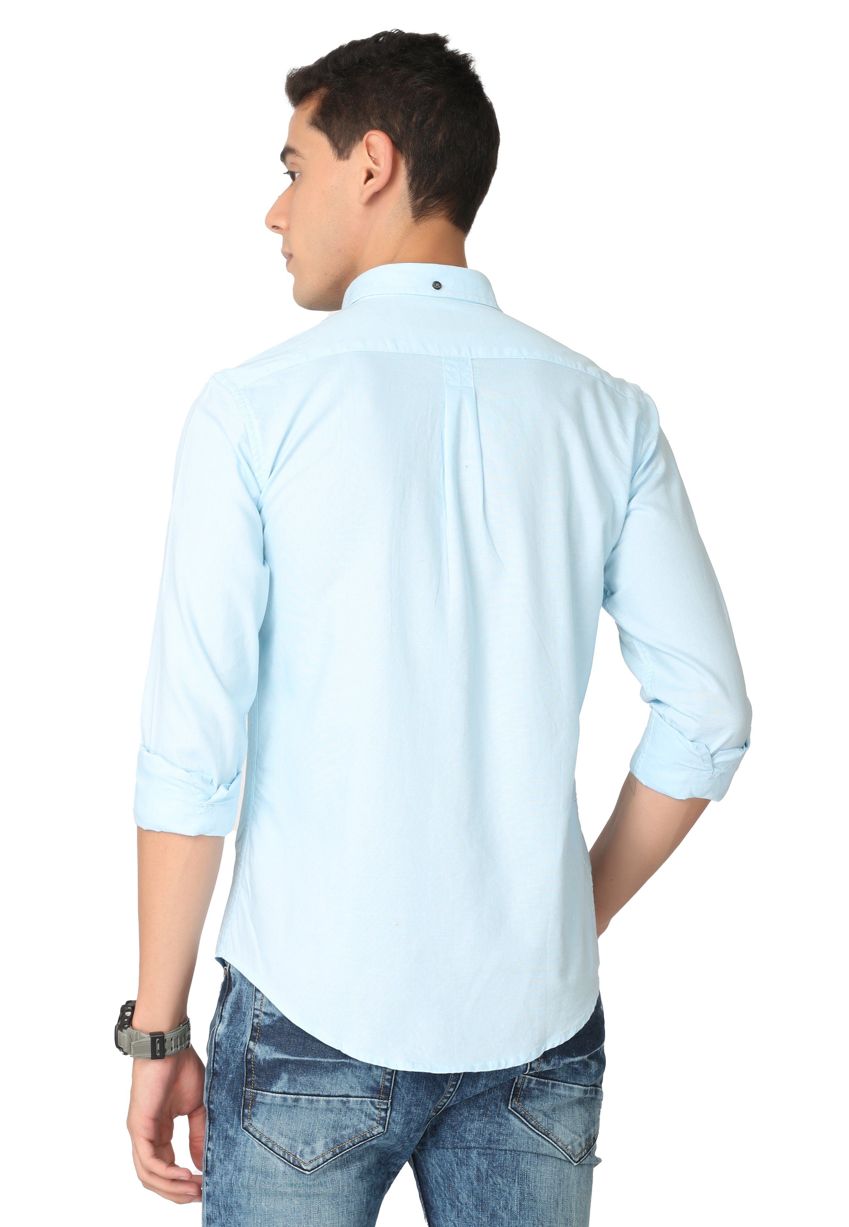 Light Blue Stain Twill Shirt Shirts KEF 
