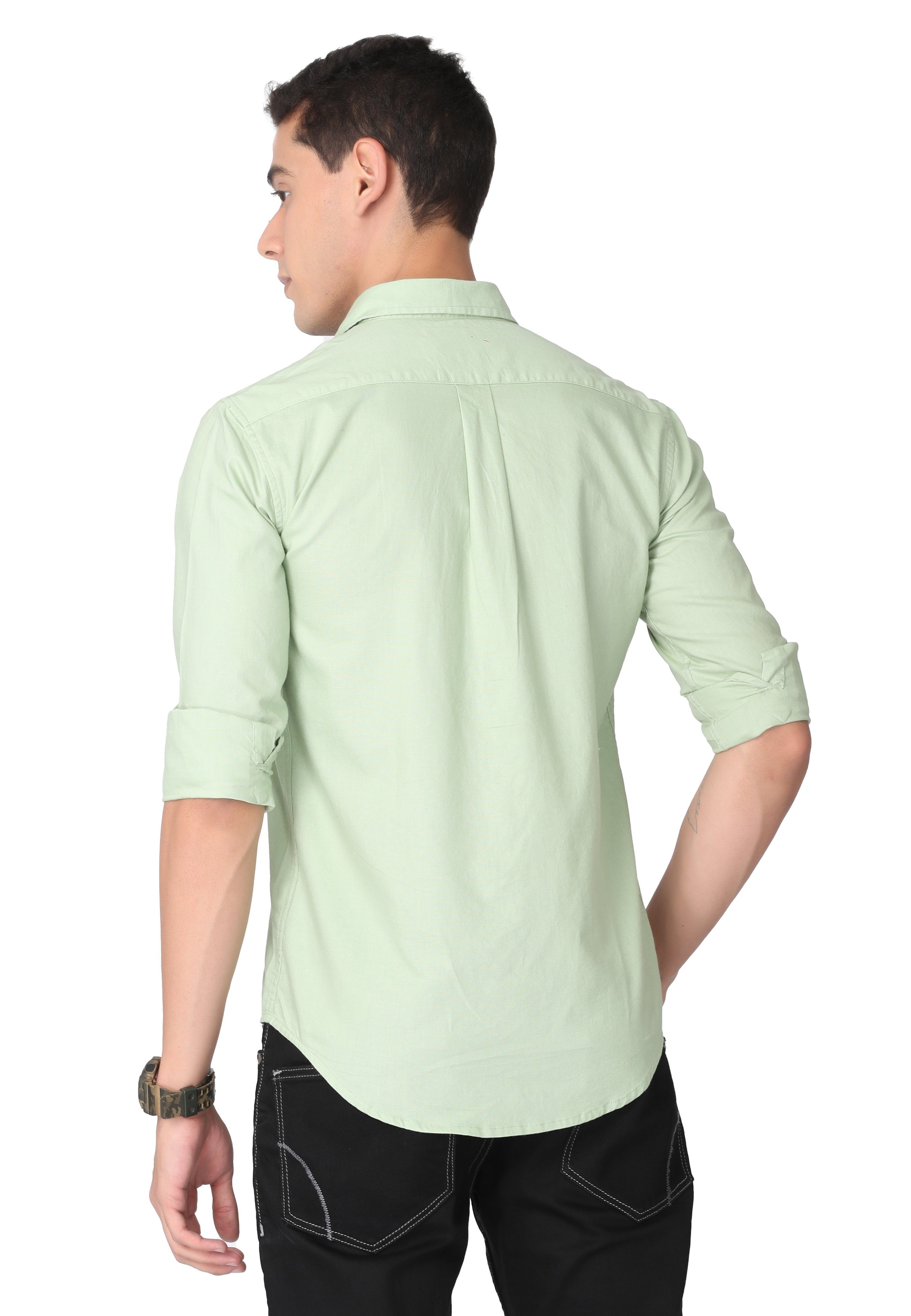 Light Green Regular Fit Casual Shirt Shirts KEF 