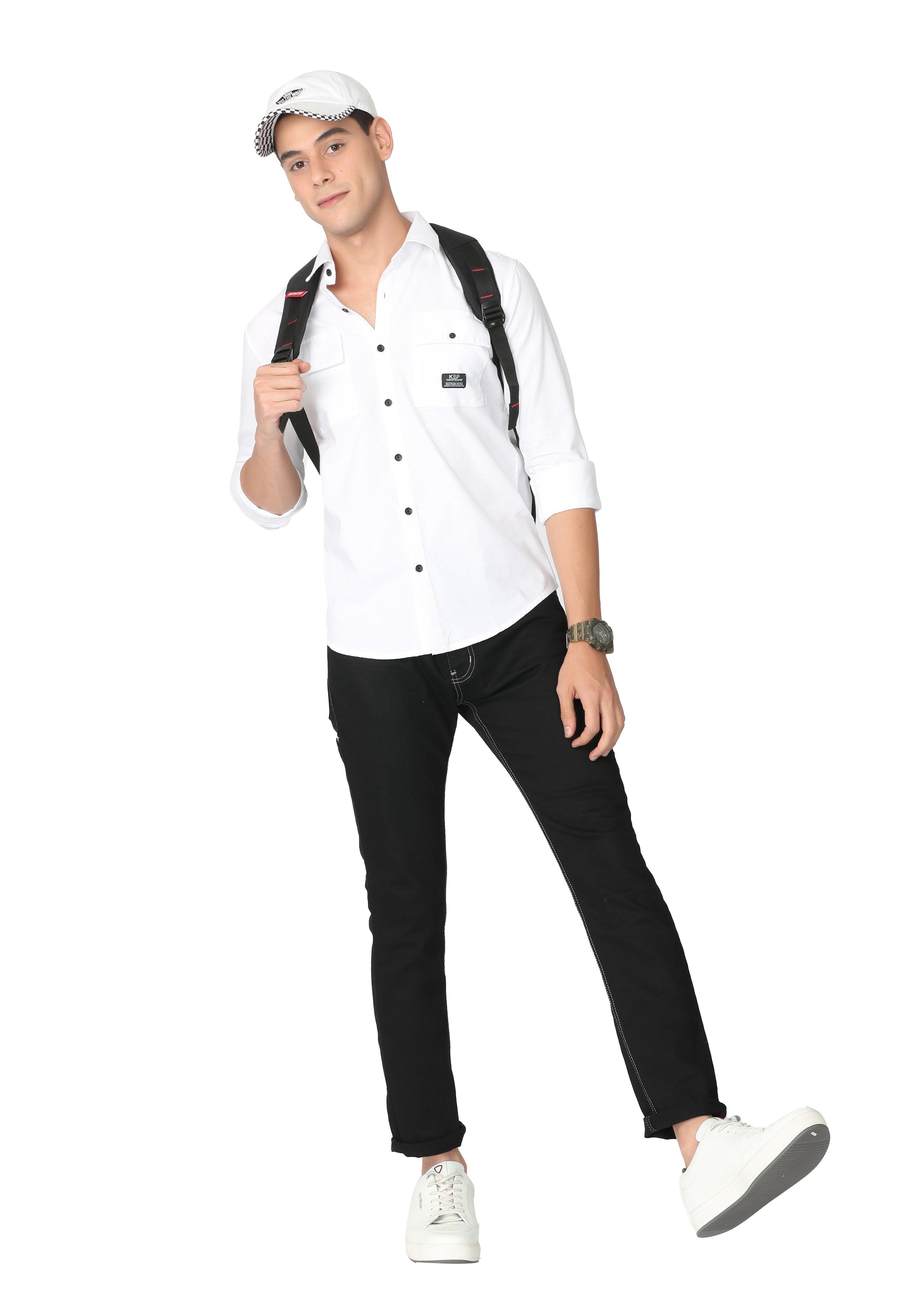 Pure White Oxford Casual Shirt Shirts KEF 